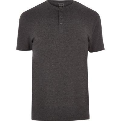 River Island Mens Button Front Slim Fit T-shirt