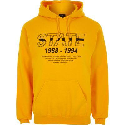 River Island Mens 'state' Print Hoodie