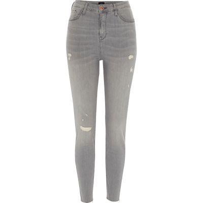 River Island Womens Harper Ripped Super Skinny Jeans