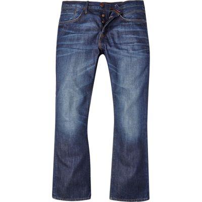 River Island Mens Mid Wash Clint Bootcut Jeans