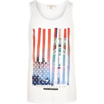 River Island Mens White American Flag Printk