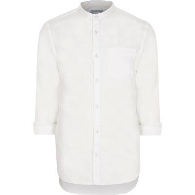 River Island Mens White Slim Fit Grandad Shirt