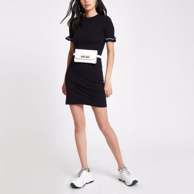 River Island Womens Ruffle Sleeve Mini Bodycon Dress