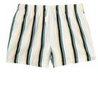River Island Mens White Stripe Print Swim Trunks