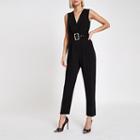 River Island Womens Wrap Tie Waist Tapered Leg Jumpsuit