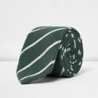 River Island Mensgreen Stripe Smart Tie