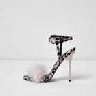 River Island Womens Animal Print Feather Stiletto Sandals