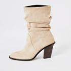 River Island Womens Faux Suede Slouch Heeled Boot