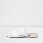 River Island Womens White Two Strap Mules