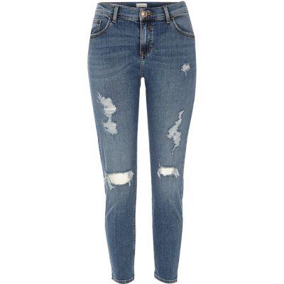 River Island Womens Alannah Relaxed Ripped Skinny Jeans