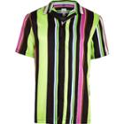 River Island Mens Neon Stripe Short Sleeve Shirt