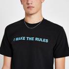 River Island Mens Slim Fit 'make The Rules' Print T-shirt
