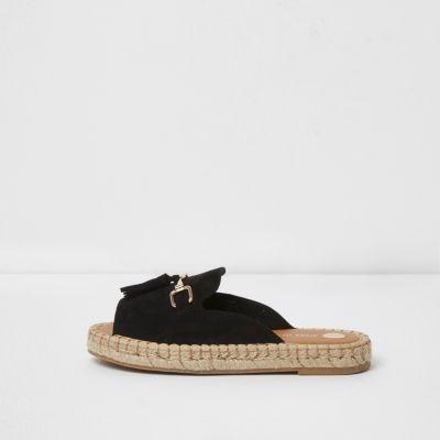 River Island Womens Wide Fit Backless Espadrille Loafers