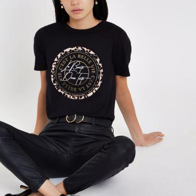 River Island Womens 'c'est La Belle' Circle Print T-shirt