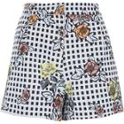 River Island Womens Check Floral Embroidered Shorts