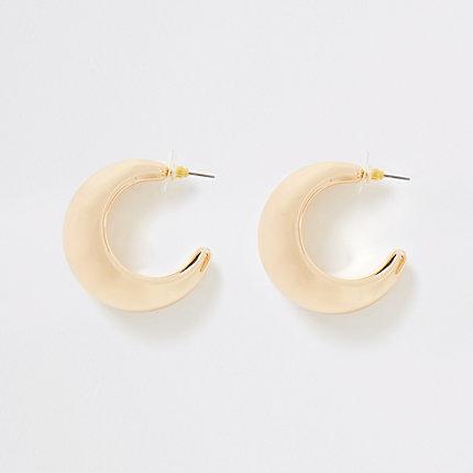 River Island Womens Gold Color Chunky Hoop Earrings