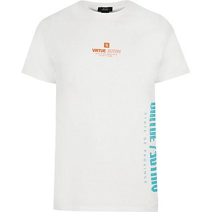 River Island Mens White 'virtue' Short Sleeve T-shirt