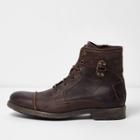 River Island Mens Leather Military Boots