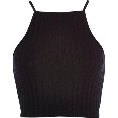 River Island Womens Rib Square Neck Crop Top