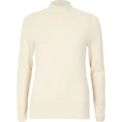 River Island Womens Ribbed High Neck Long Sleeve Top