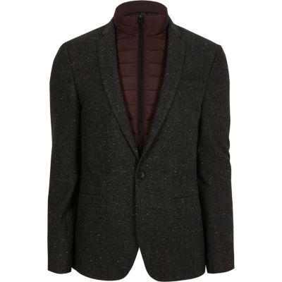 River Island Mens Bomber Jacket Insert Skinny Fit Blazer