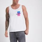 River Island Mens White 'ninety Four' Print Vest