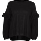 River Island Womens Balloon Frill Sleeve Knit Top
