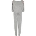River Island Womens Batwing Sleeve Jersey Jumpsuit