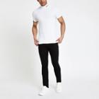 River Island Mens White 'prolific' Muscle Turtle Neck T-shirt