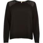 River Island Womens Lace Insert Open Back Top