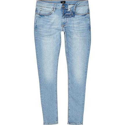 River Island Mens Ollie Spray On Faded Skinny Jeans