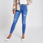 River Island Womens Petite Amelie Super Skinny Ripped Jeans