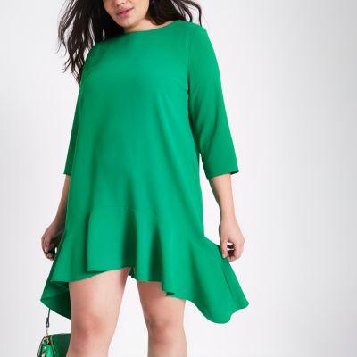 River Island Womens Plus Frill Peplum Hem Swing Dress