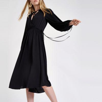 River Island Womens Shirred Waist Smock Midi Dress