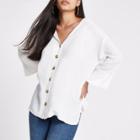 River Island Womens White Button Front Bar Back Blouse