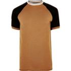 River Island Mens Brown Slim Fit Raglan T-shirt