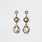 River Island Womens Gold Color Jewell Drop Vintage Earrings