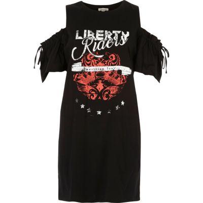 River Island Womens Band Print Longline T-shirt