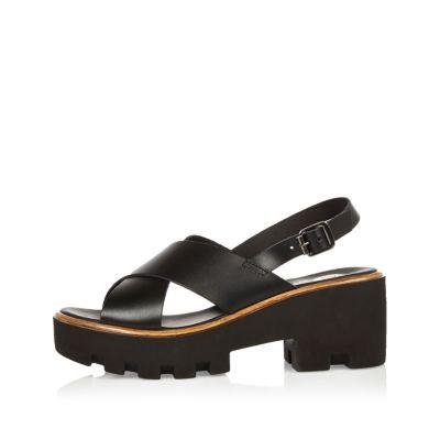 River Island Womens Leather Platform Sandals