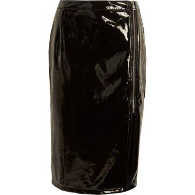 River Island Womens Vinyl Front Split Pencil Skirt