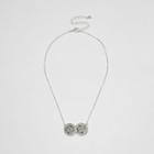 River Island Womens Silver Tone Double Filigree Coin Necklace