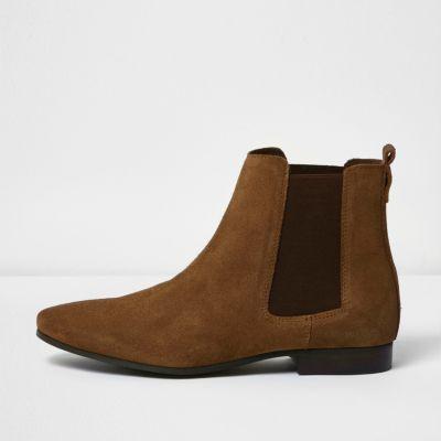 River Island Mens Medium Suede Chelsea Boots