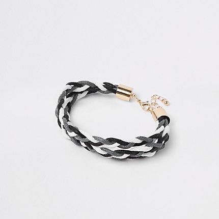 River Island Mens Woven Lattice Bracelet
