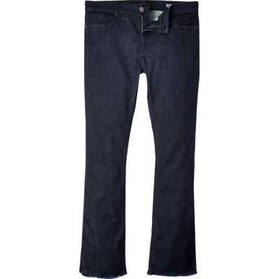 River Island Mens Dark Wash Raw Hem Ant Skinny Kickflare Jeans