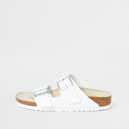 River Island Womens Birkenstock Arizona White Two Strap Sandals