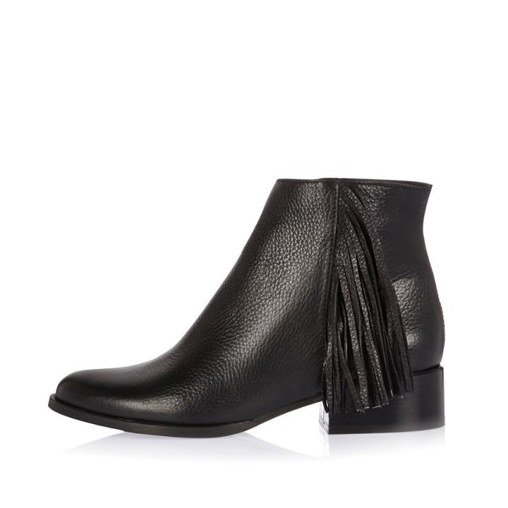River Island Womens Leather Fringed Ankle Boots