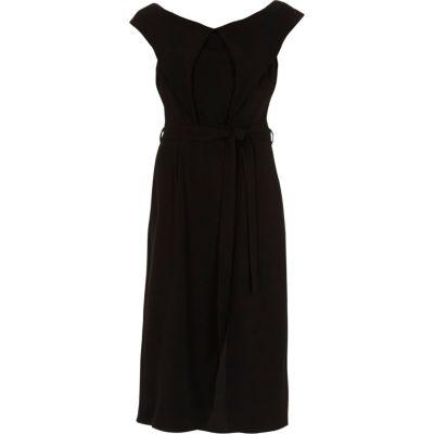 River Island Womens Tie Waist Belt Wrap Midi Dress