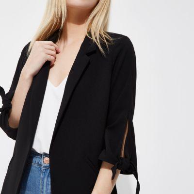 River Island Womens Petite Tie Sleeve Blazer