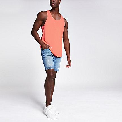 River Island Mens Curved Hem Racer Back Vest
