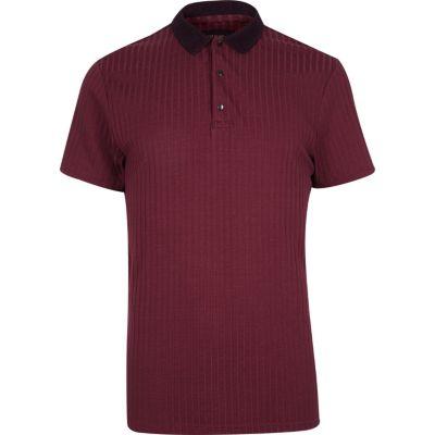 River Island Mens Ribbed Polo Shirt